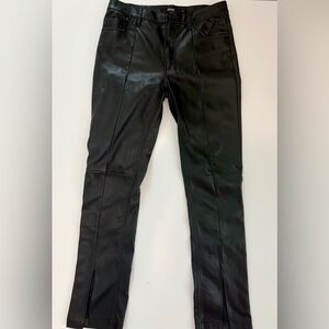 Women’s Hudson Barbara Straight Black Faux Leather Pants Sz 27